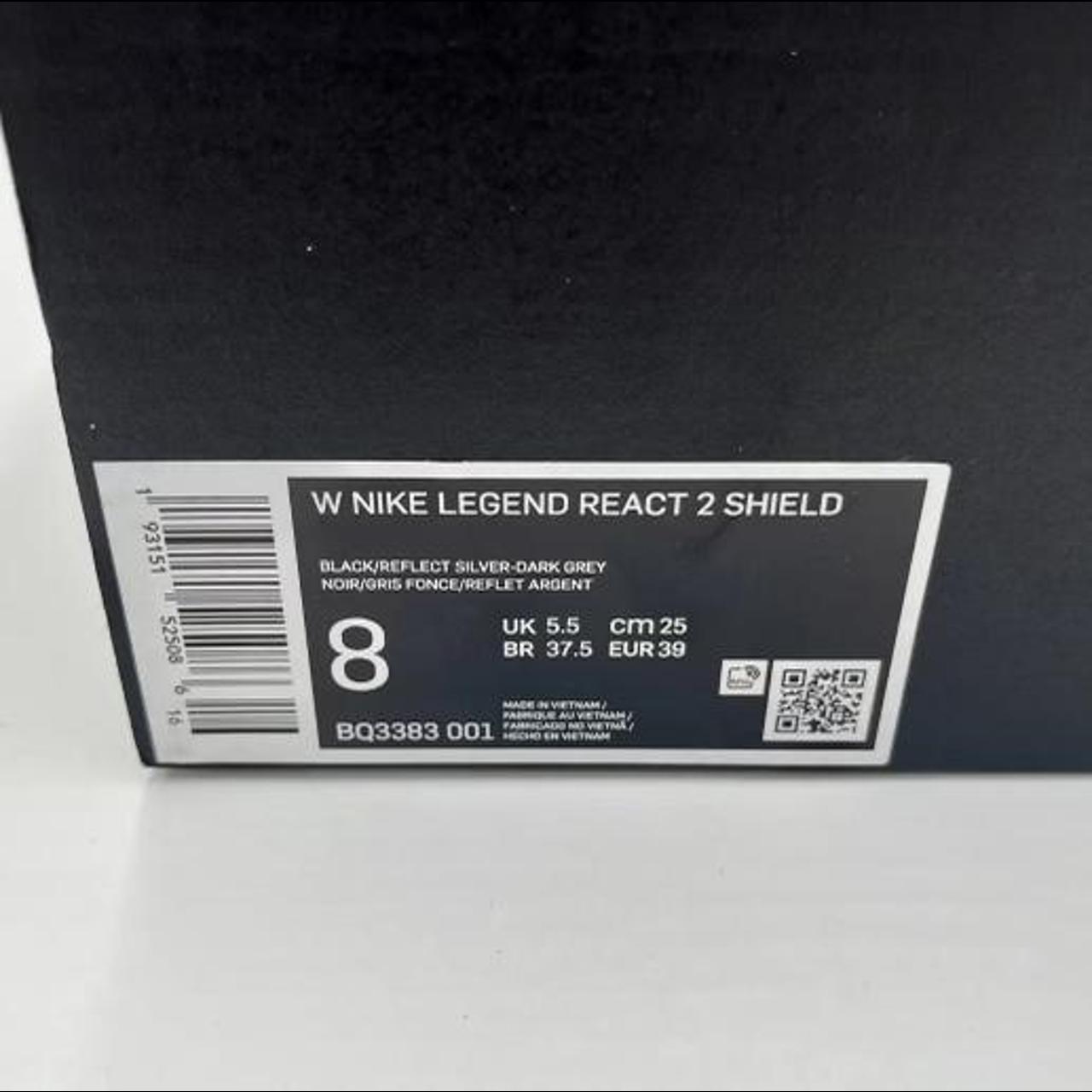 Nike Legend React 2 Shield Black Reflective Silver Depop