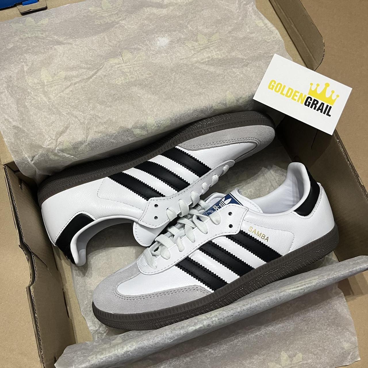 Adidas Samba OG ‘cloud white core black’ Size UK6.5... - Depop