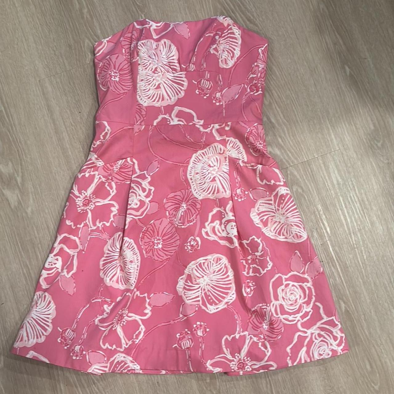 Lilly pulitzer pink strapless dress best sale