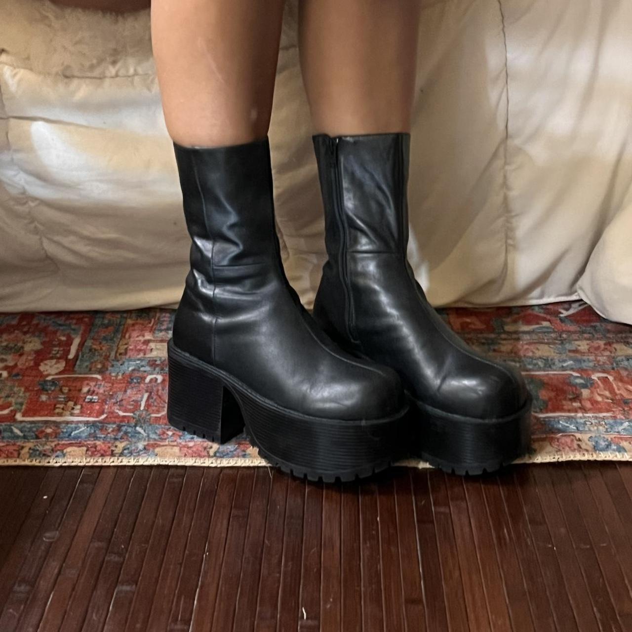 unif slug boots matte black. worn once size 9. in... - Depop