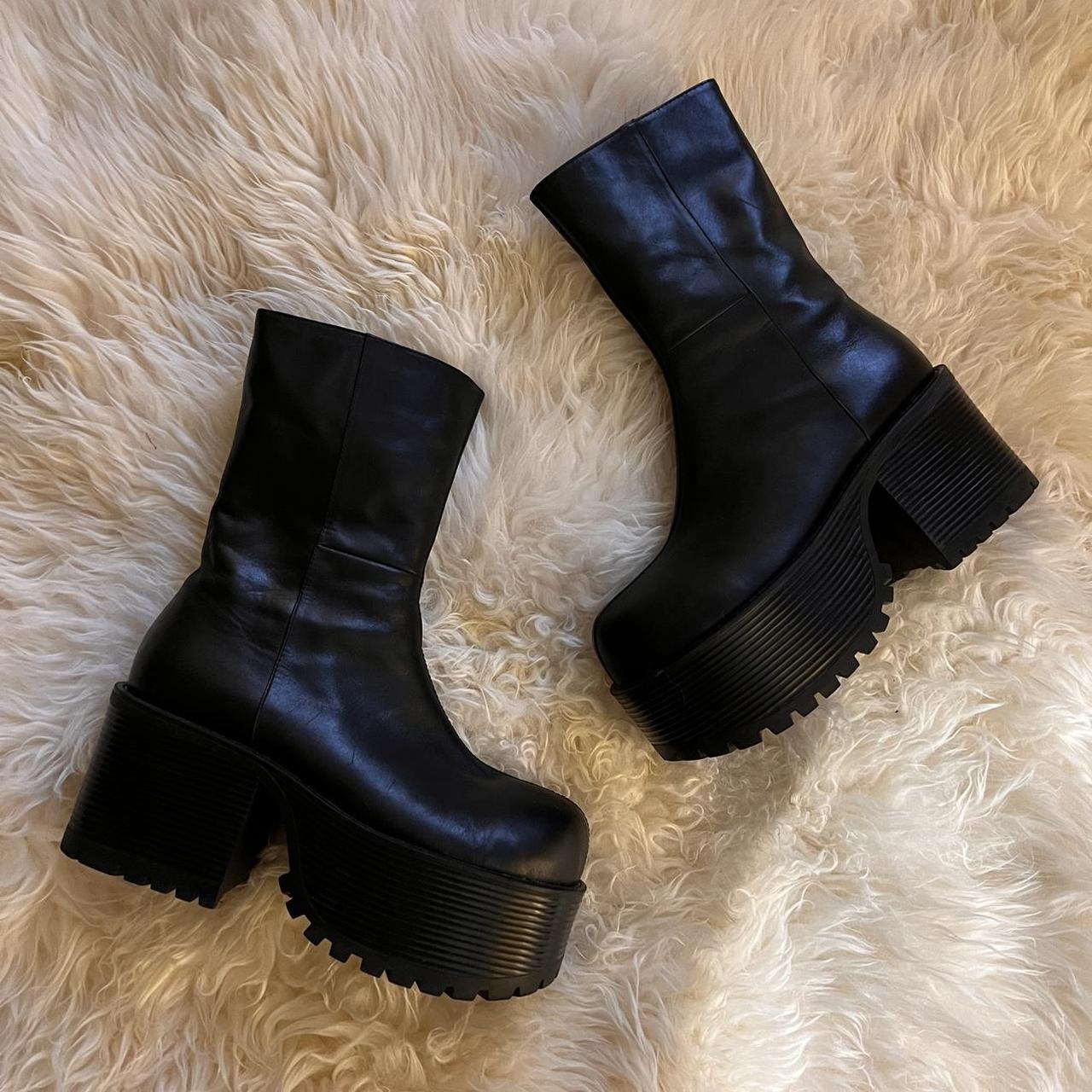 unif slug boots matte black. worn once size 9. in... - Depop