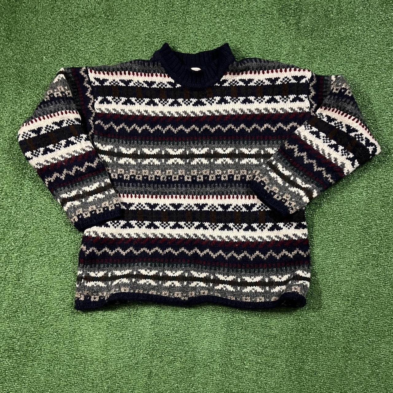 Vintage 90’s Unique Coogi Style Pattern Wool Knit...