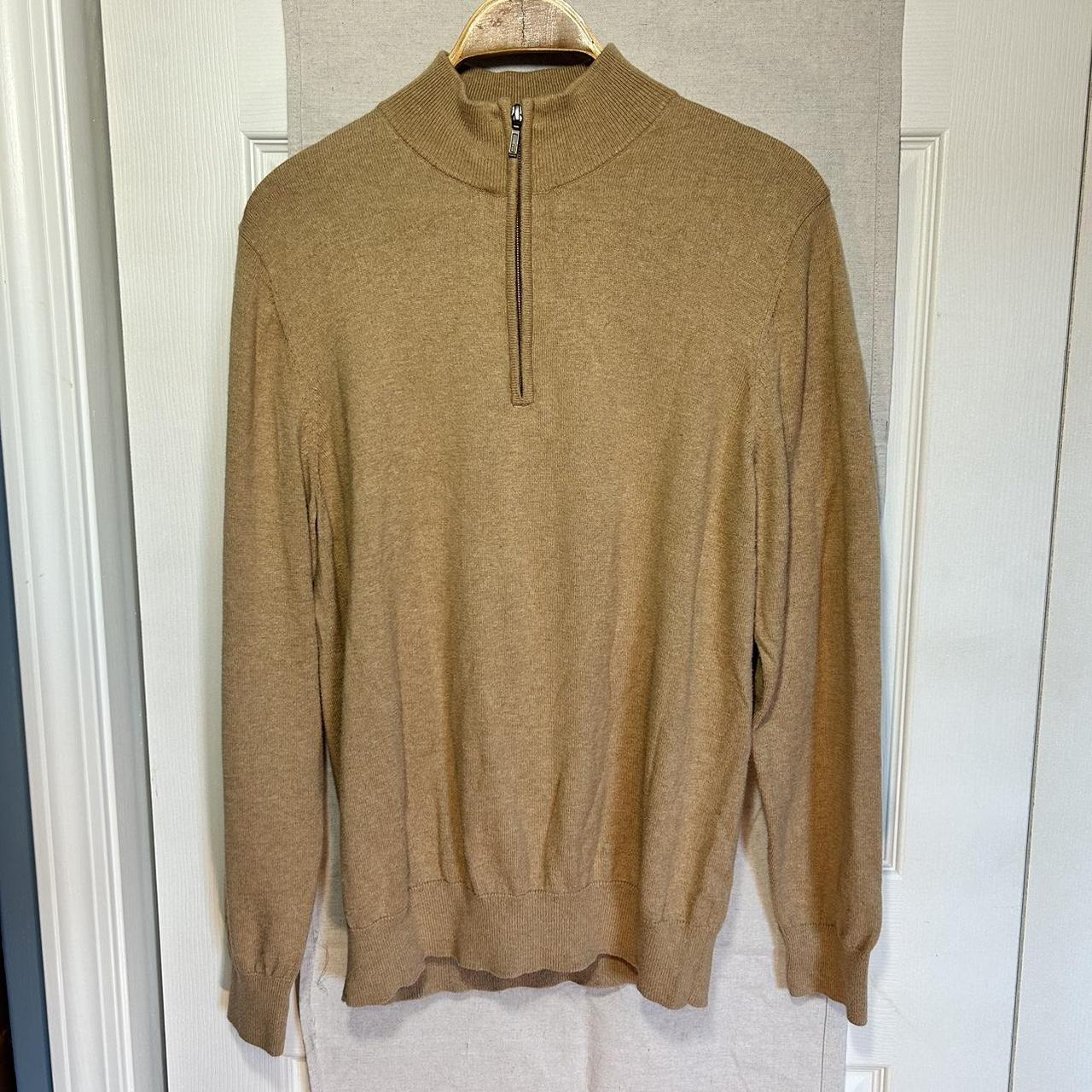 Men's L.L. Bean Cotton/Cashmere Sweater, QuarterZip... Depop
