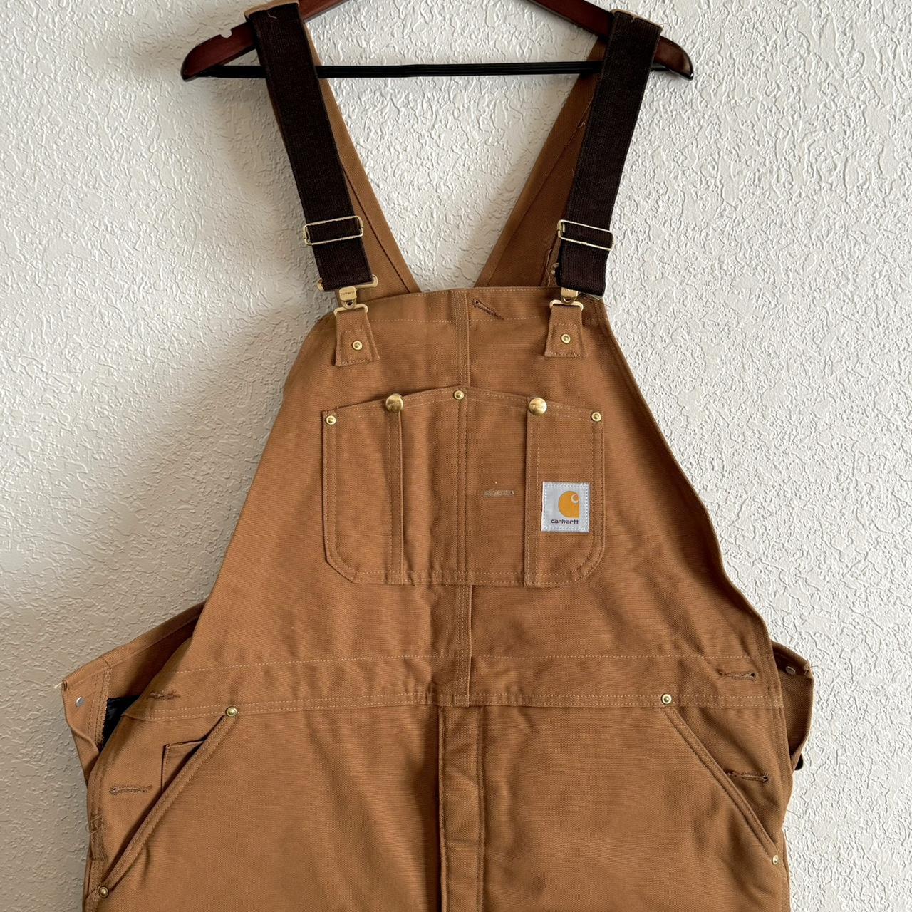 VINTAGE Carhartt Coveralls Men 46 R Brown Duck - Depop