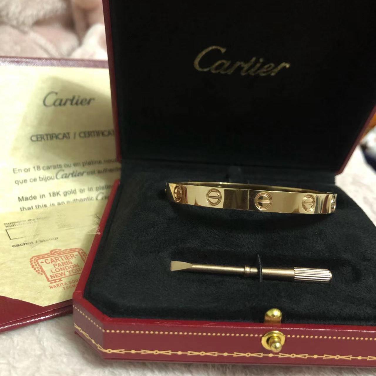 Cartier Rose Gold Bracelet Size 18 cm New, comes... - Depop