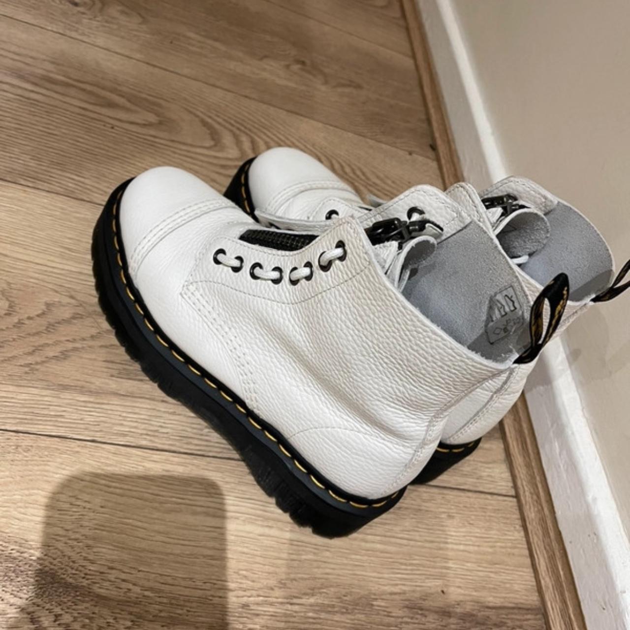 sinclair women's leather platform boots white