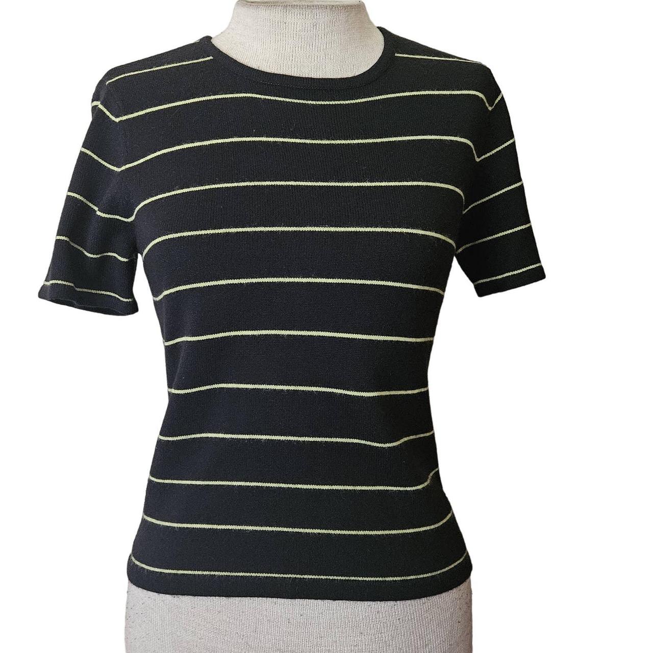 Navy Striped Sweater Size 4 Petite Good pre loved - Depop