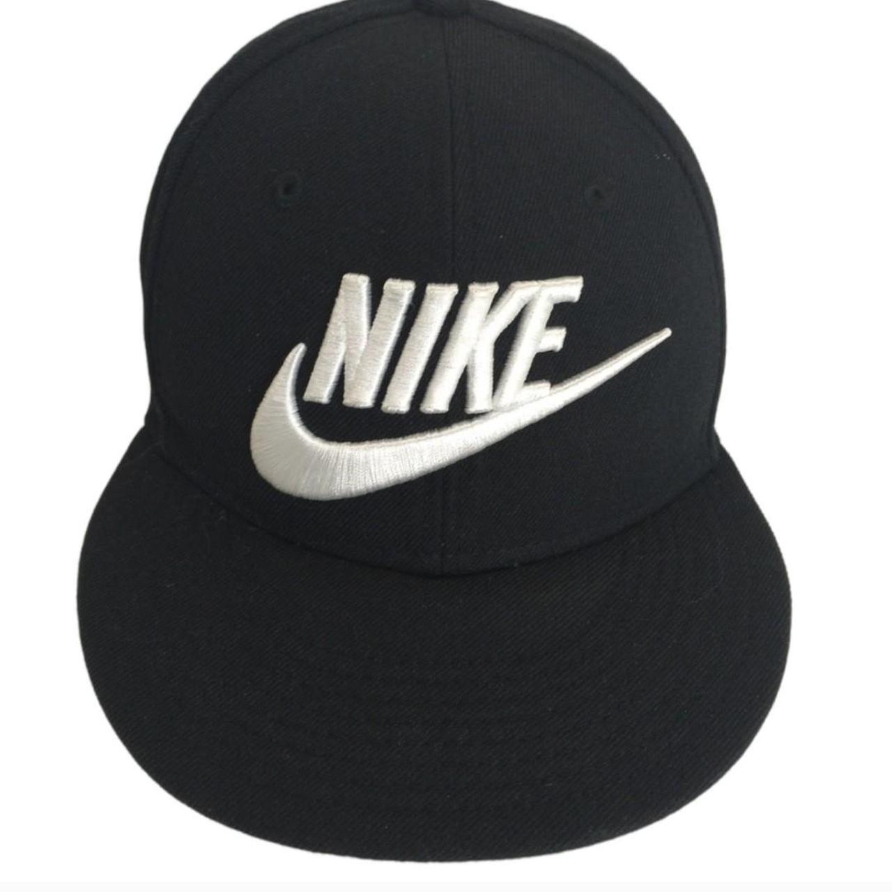 Nike Men's Vintage Nike S1ZE TRUE Black Snapback... - Depop