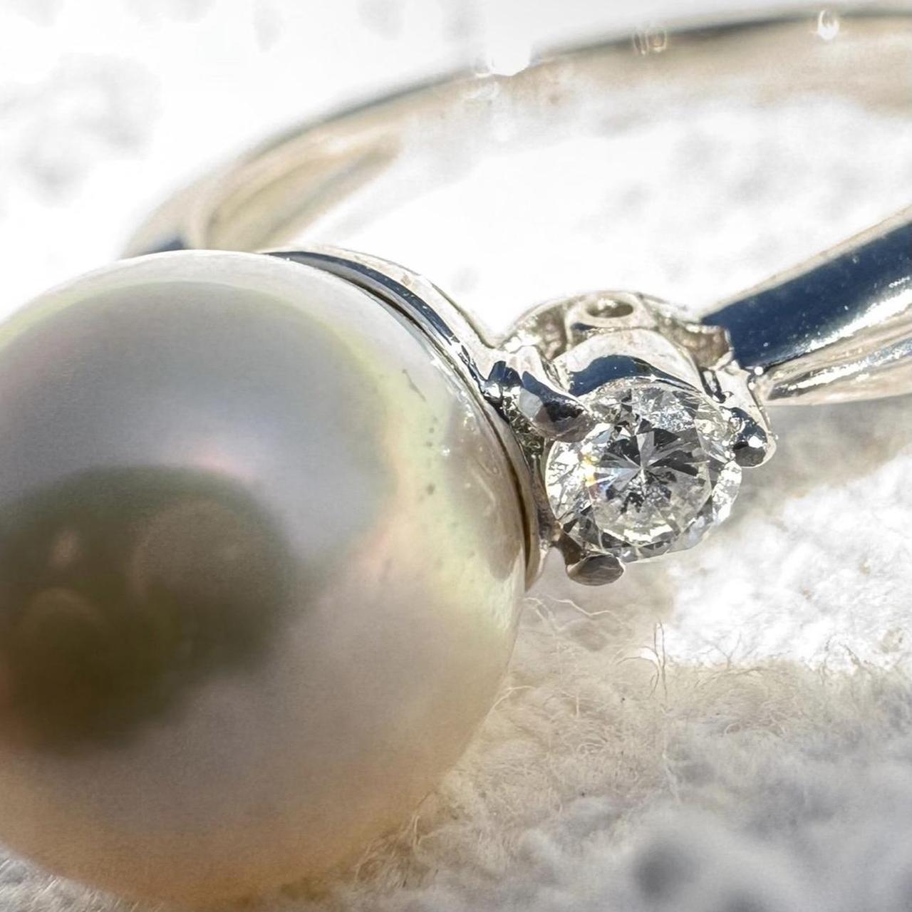 Women's Ring - Silver/White – Solid 900 Platinum … - image 2