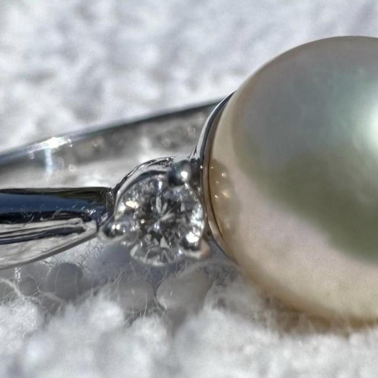 Women's Ring - Silver/White – Solid 900 Platinum … - image 3