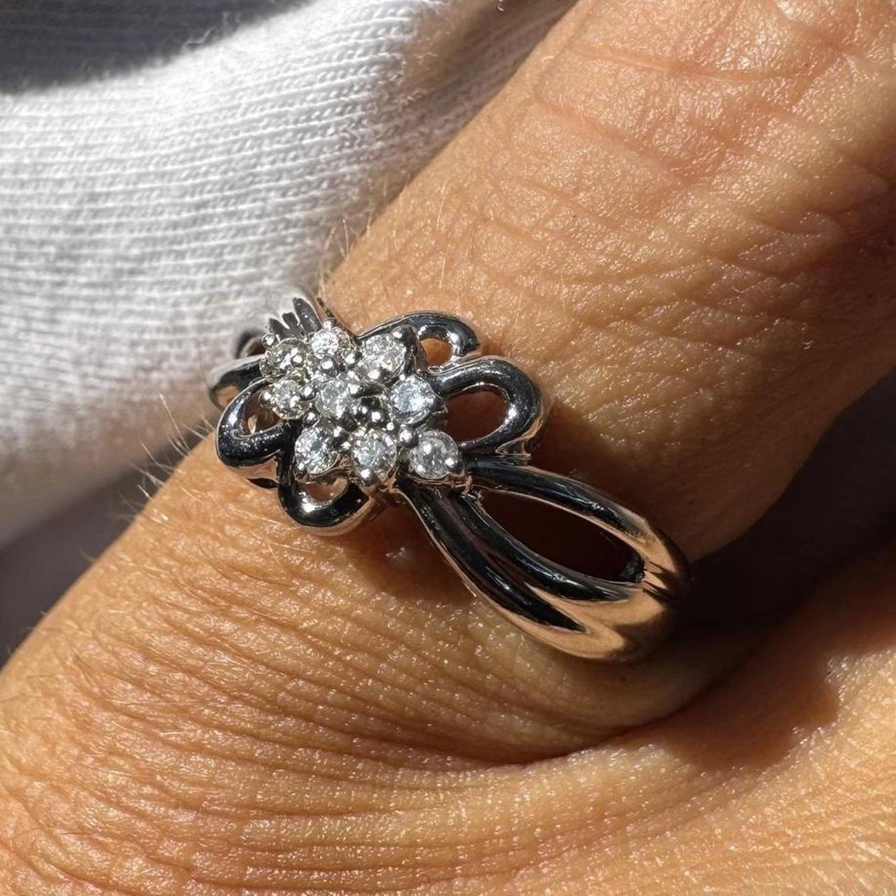 Women's Ring - Silver – Solid 850 Platinum Natura… - image 4