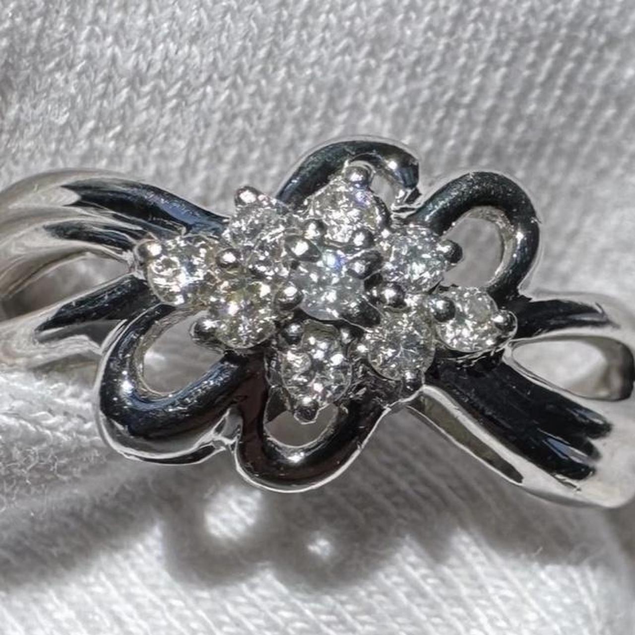 Women's Ring - Silver – Solid 850 Platinum Natura… - image 1