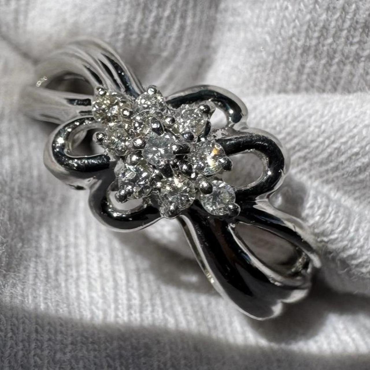 Women's Ring - Silver – Solid 850 Platinum Natura… - image 6