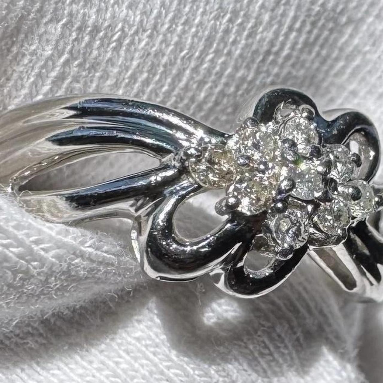 Women's Ring - Silver – Solid 850 Platinum Natura… - image 2