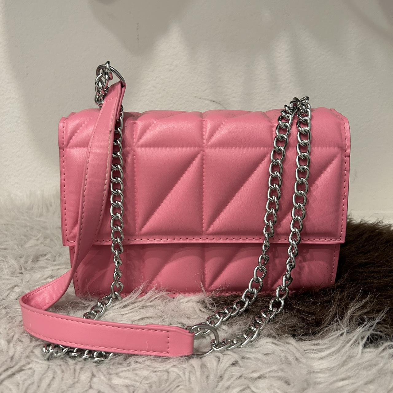 Pink purse with chain strap best sale