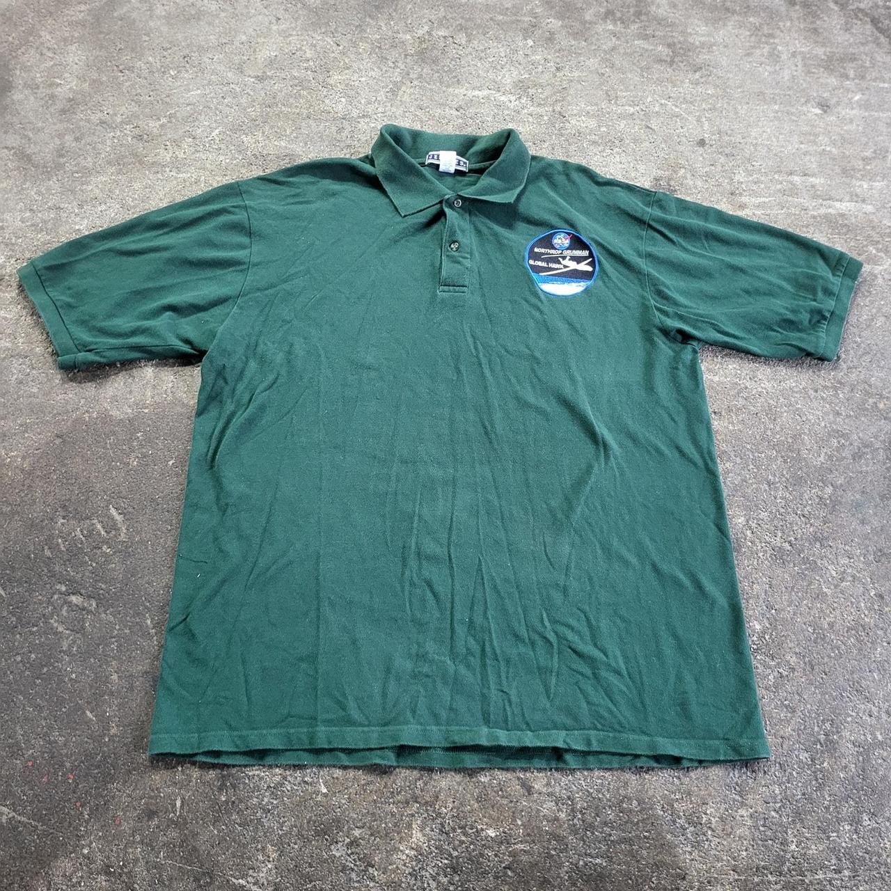 Vintage NASA Polo Shirt XL Green Collared Northrop. Depop