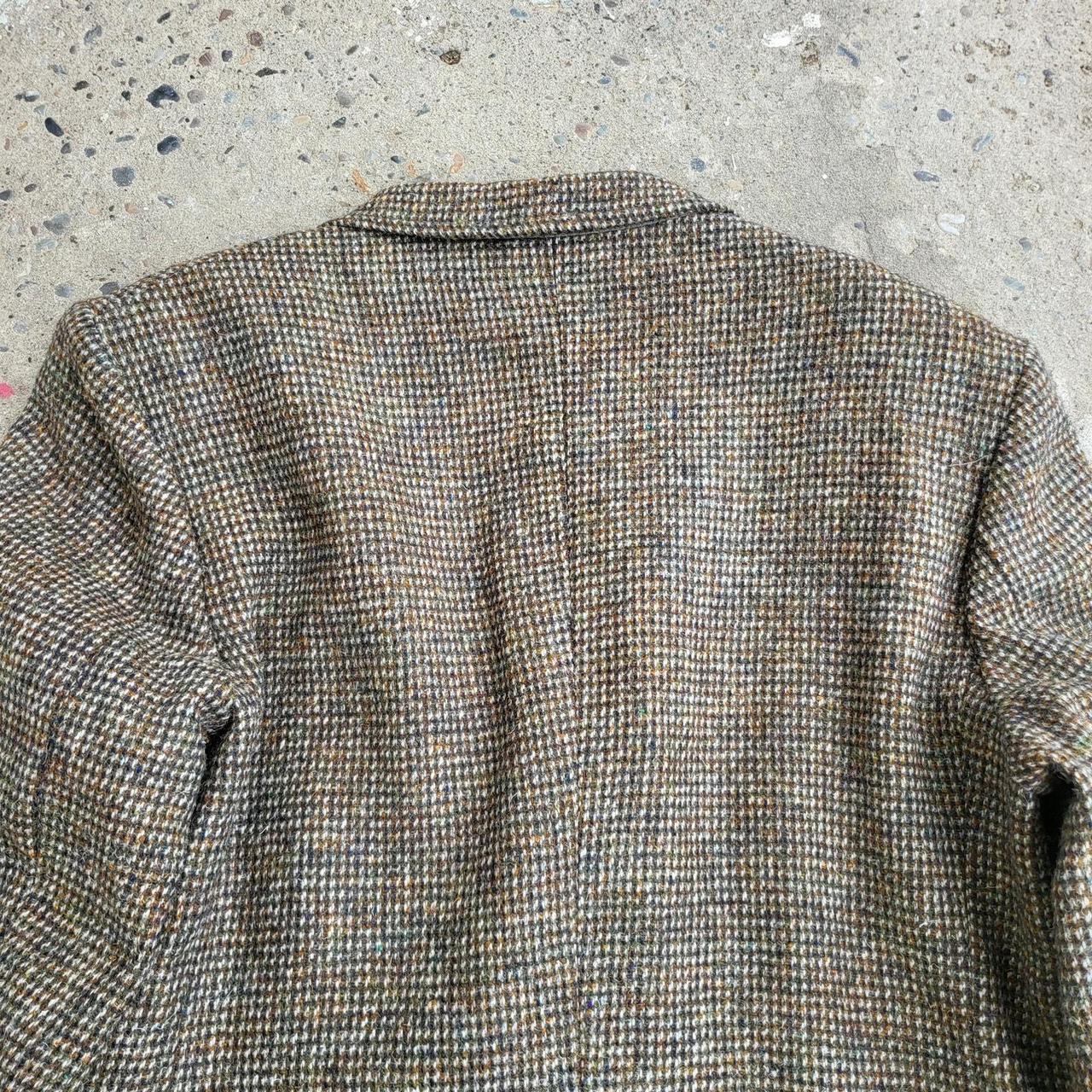 Vintage S Harris Tweed Blazer Jacket Size Green Depop