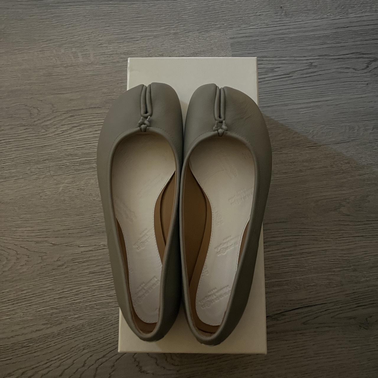 Maison Margiela ballerina tabi slippers in grey... - Depop
