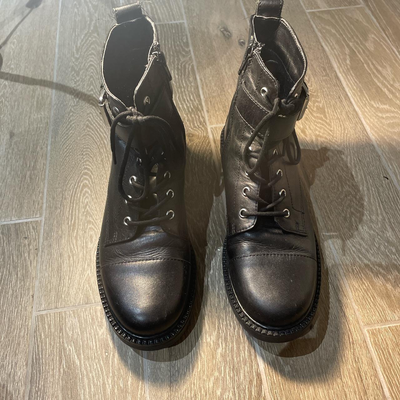 Leather boots from the office… approximately 2 years... - Depop