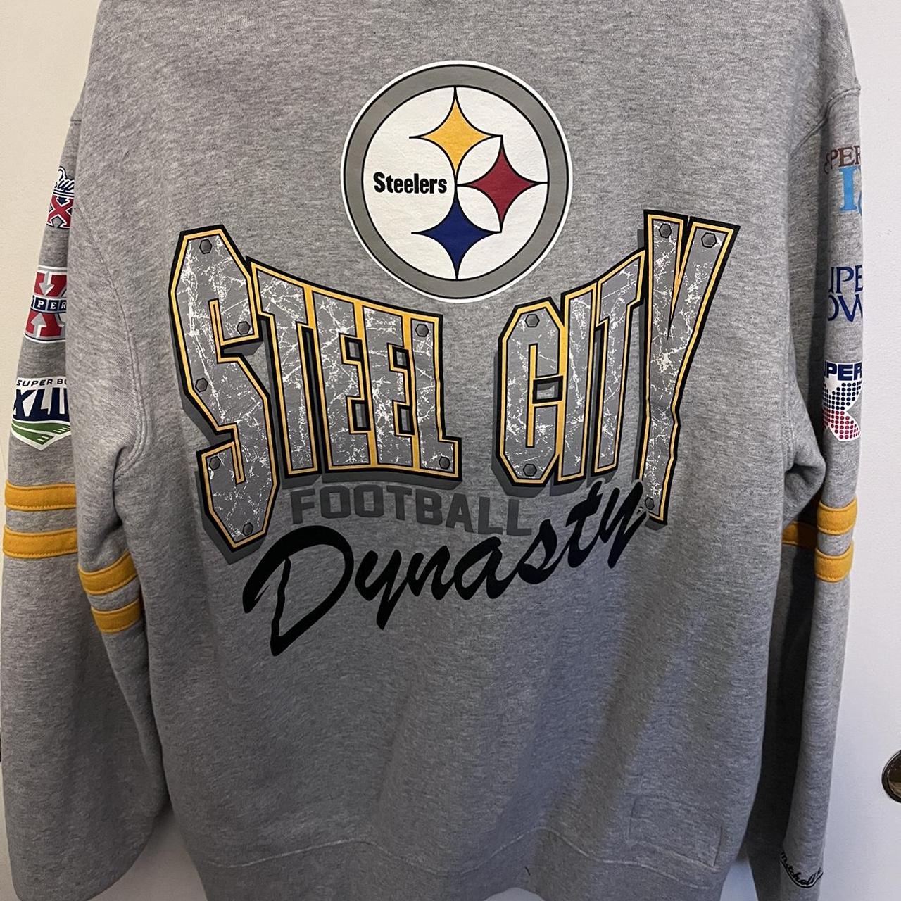 Steelers Large Mitchell&Ness Sweater Send - Depop