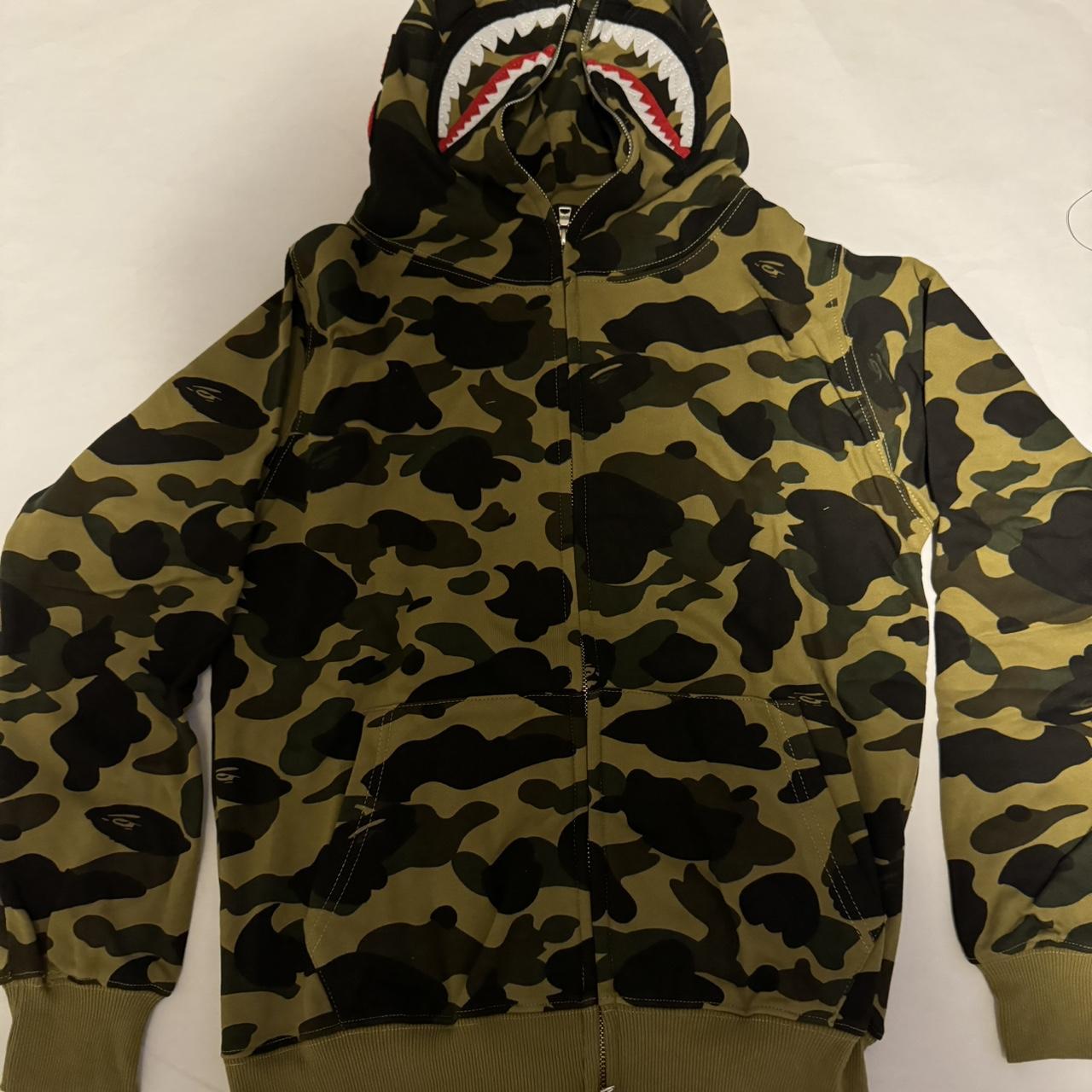 Authentic Bape 1st Camo Yellow Shark PONR Full Zip...