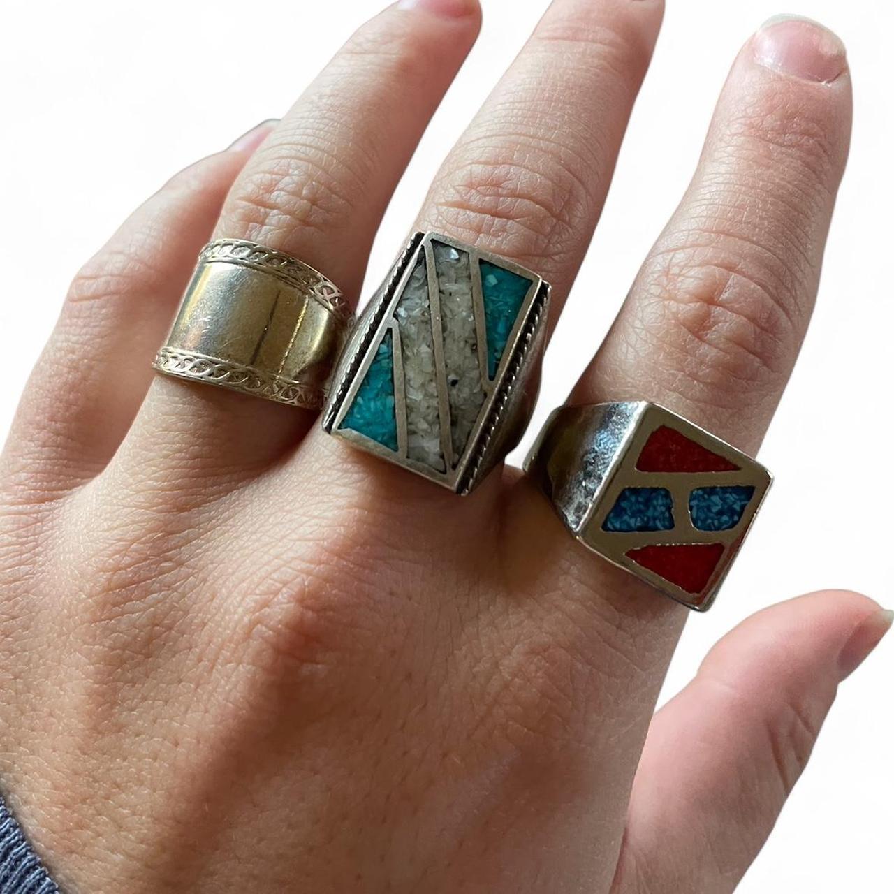 Women's Ring - Multi/Silver – Ring bundle, all 3 … - image 1