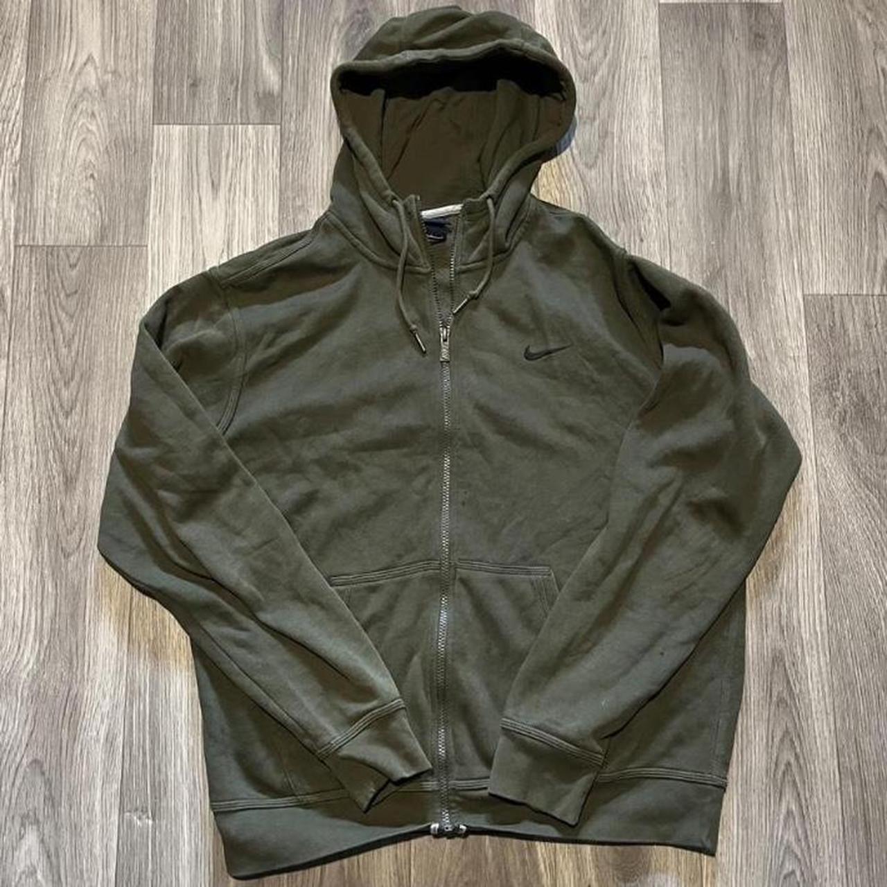 Nike zip up hoodie Khaki green Nike zip up hoodie... - Depop