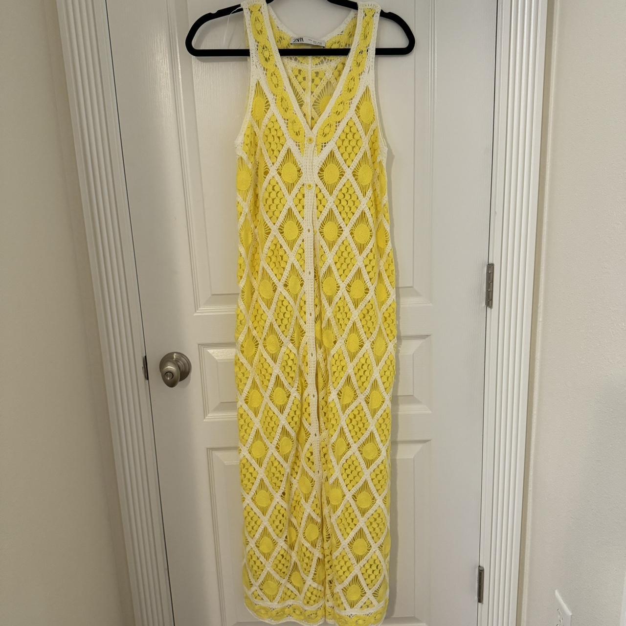 Zara yellow and fashion white dress