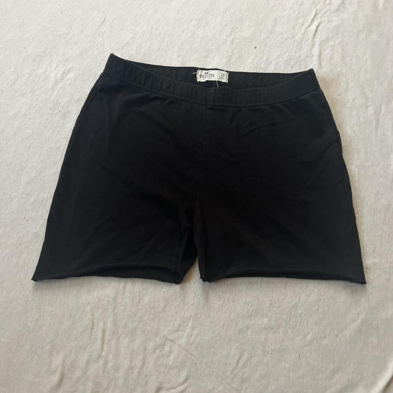 Black comfy shorts with cut off at the bottom... - Depop