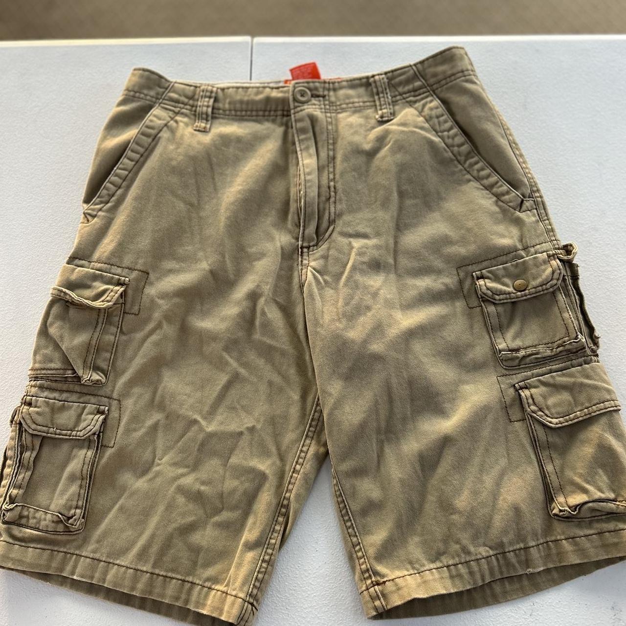 Cargo shorts/ jorts Olive Light green beige. Vintage... - Depop