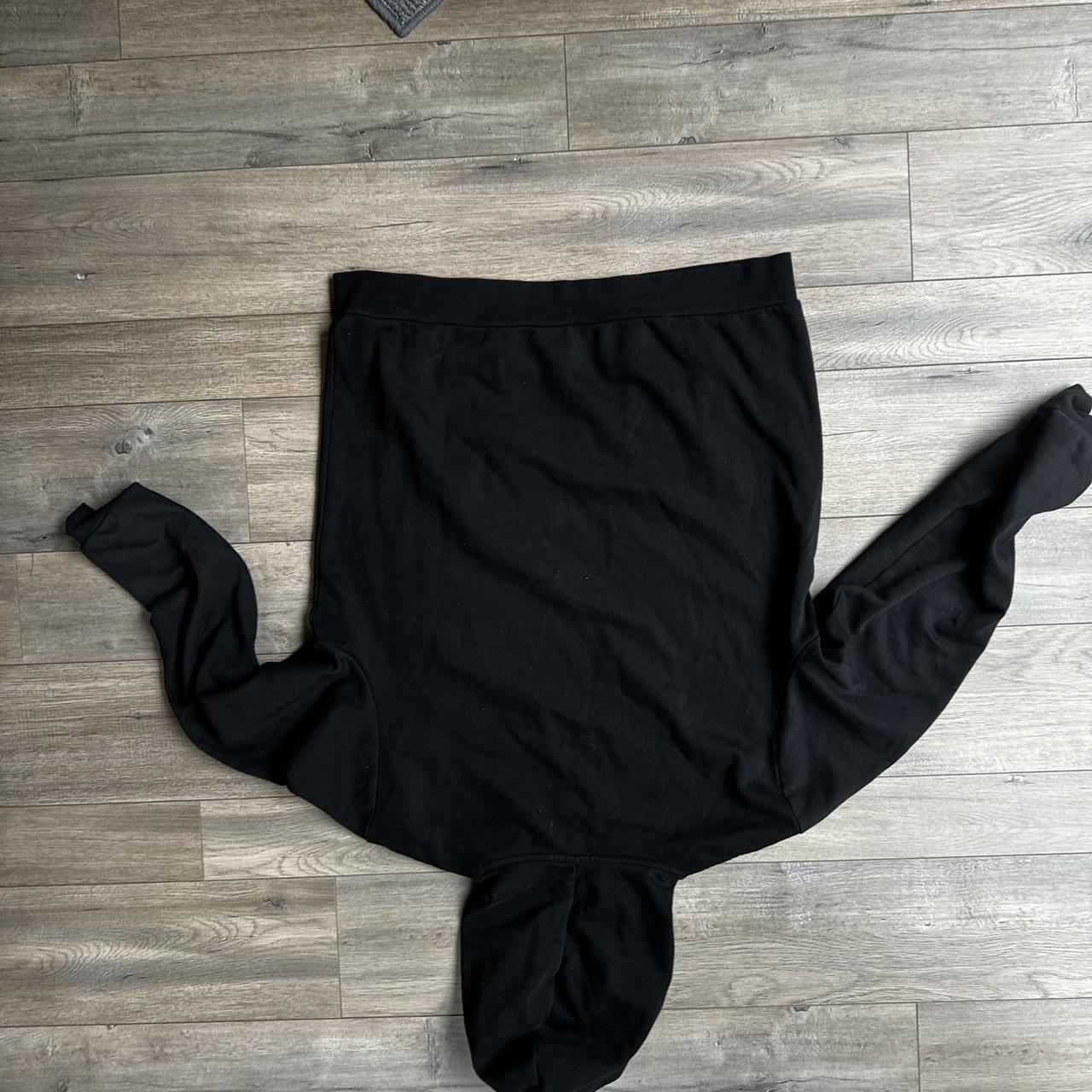 Oversized Black blank hoodie good condition size L - Depop