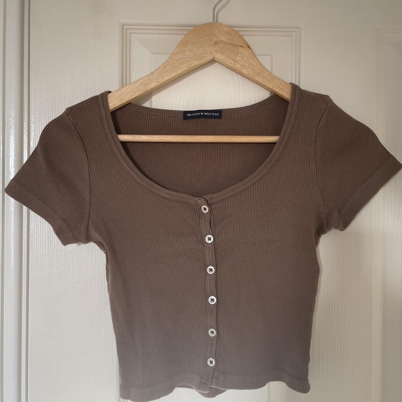 Brandy Melville Brown Zelly Top Perfect condition ,... Depop