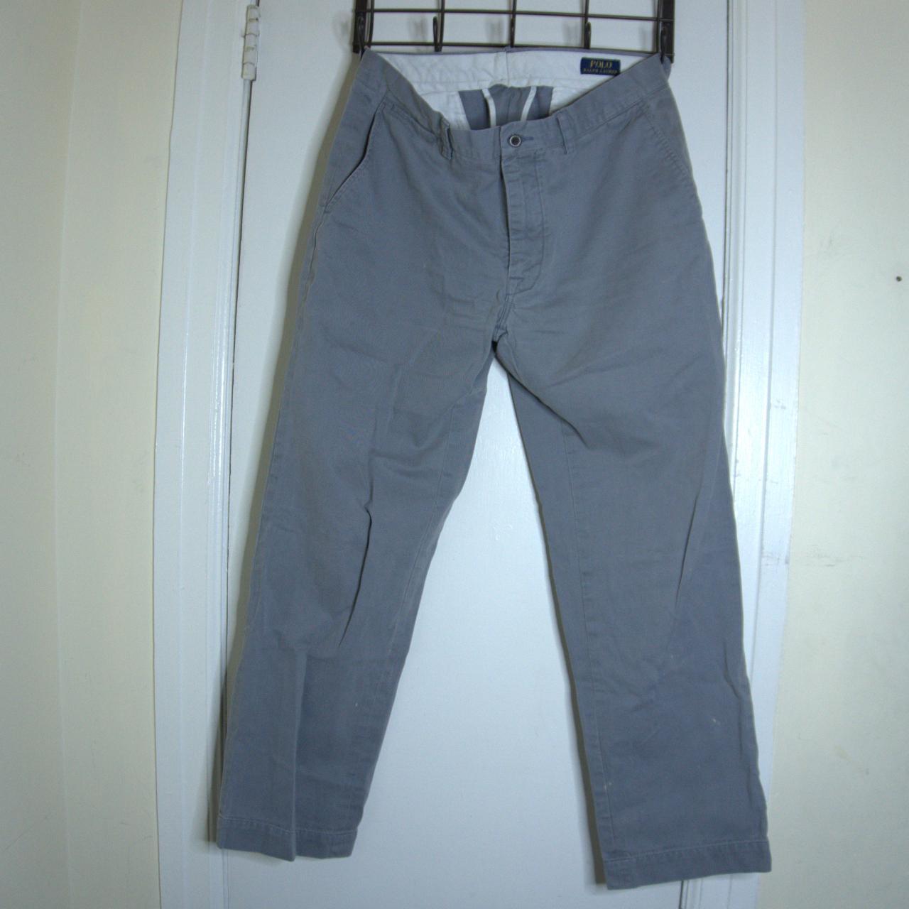 RALPH LAUREN Grey Slim Pants - Washed - Minimal... - Depop