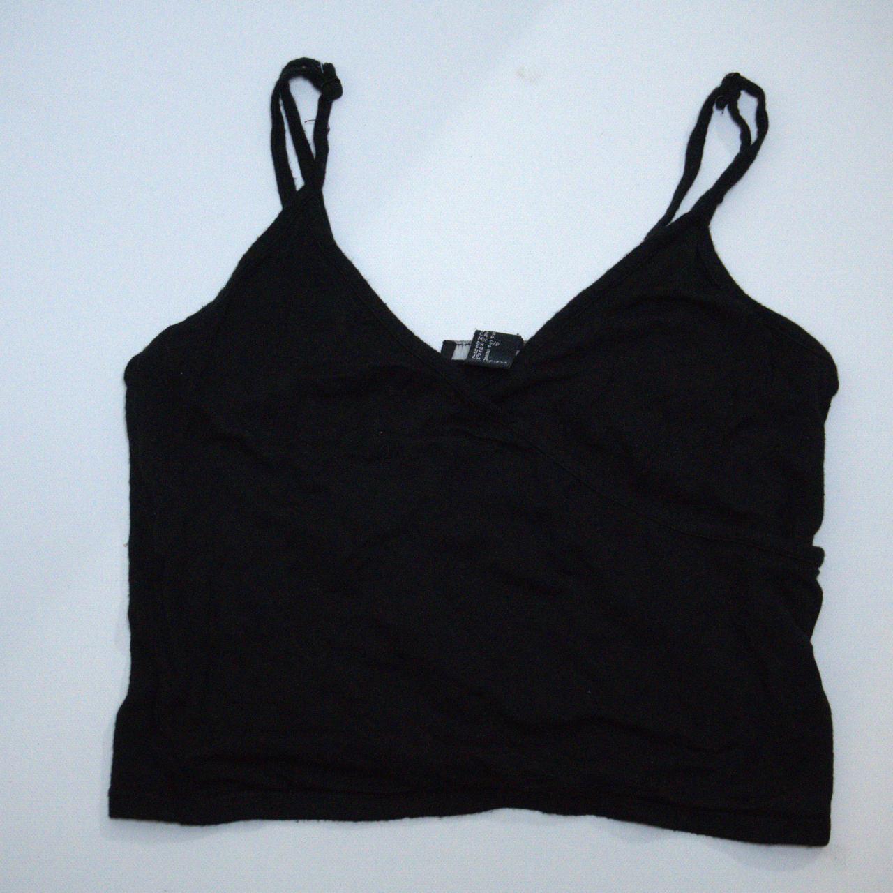 Black Crop Top - adjustable straps work - washed... - Depop