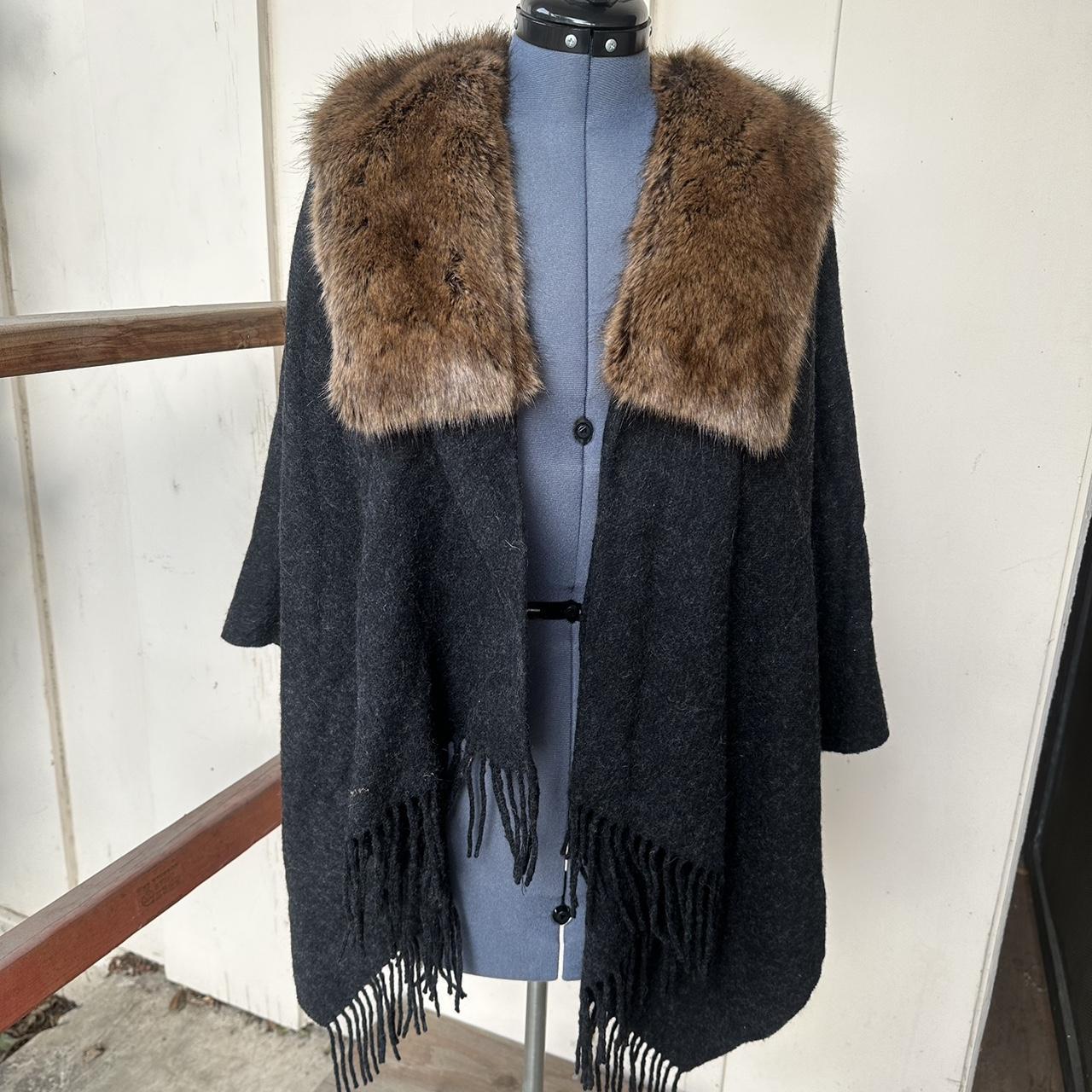 j crew faux fur cape scarf