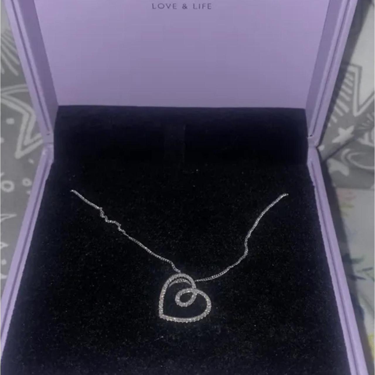 Vera Wang Silver Sapphire Diamond Heart Pendant | Ernest Jones