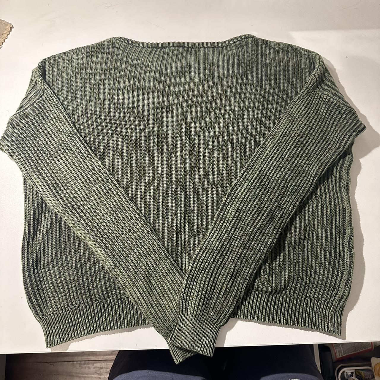 Forest green Brandy Melville cable knit sweater... - Depop