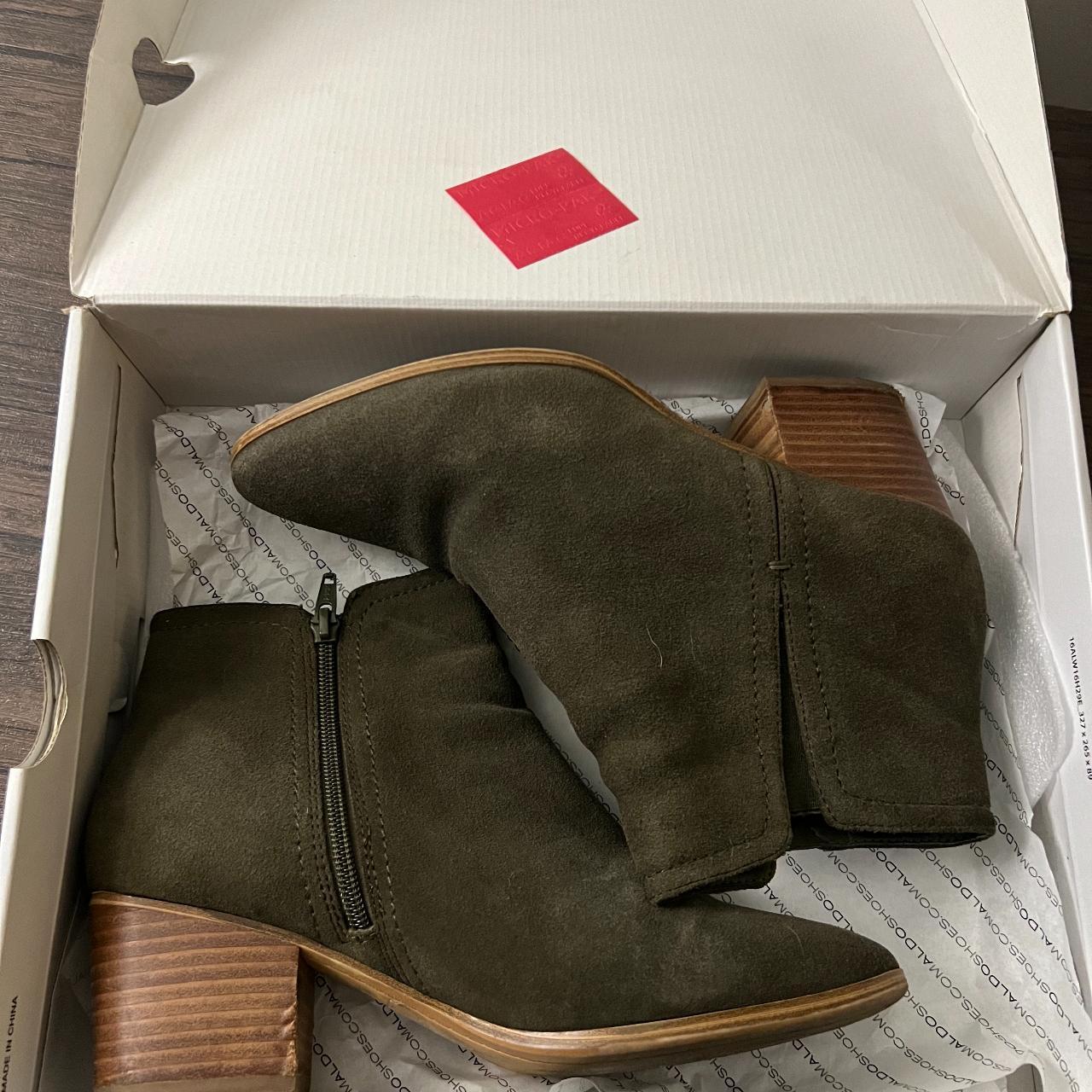 Aldo Larissi Ankle Boot Womens 9 Olive Green Leather. Depop