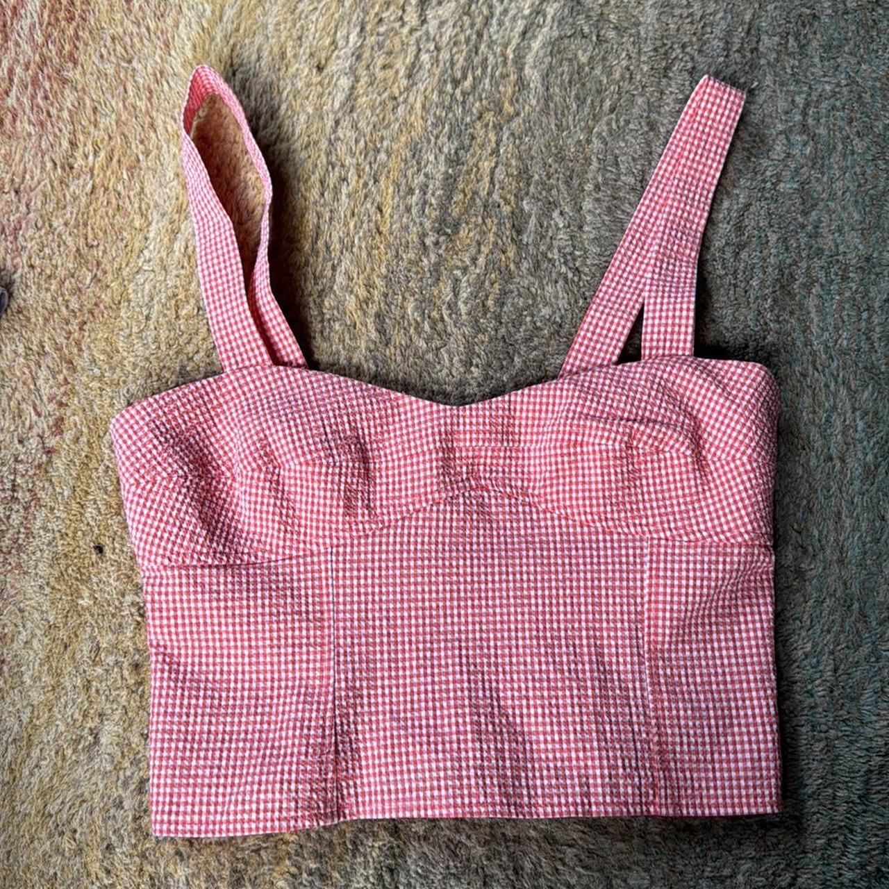 Cute Zara corset crop top, size XS with zipper on... Depop