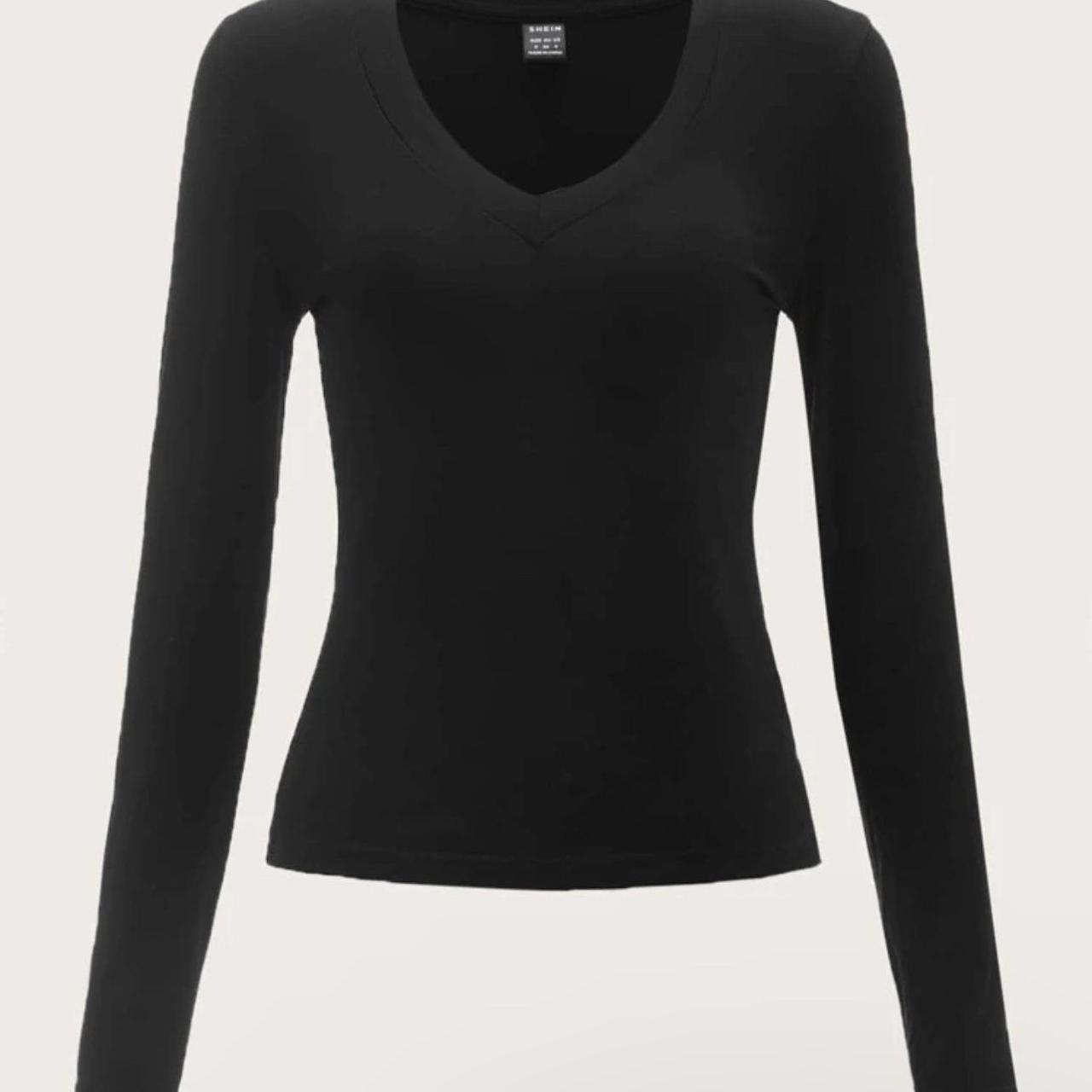 Black long sleeve fitted shirt Depop