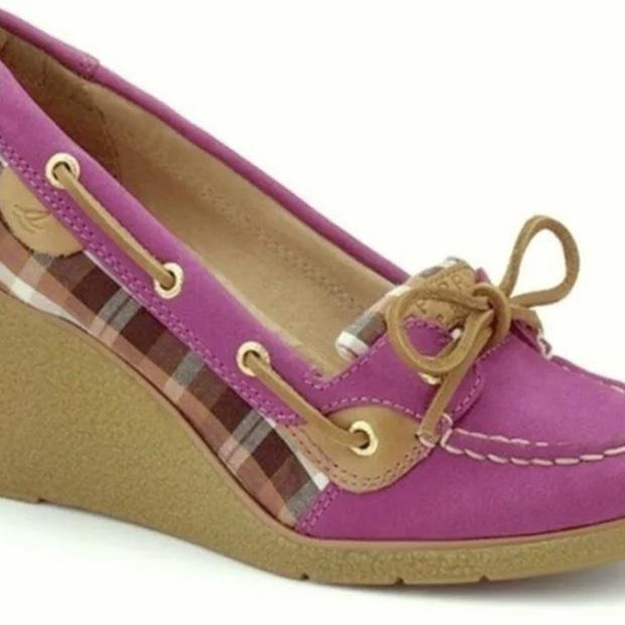 SPERRY Top Sider Magenta Leather Goldfish Wedges