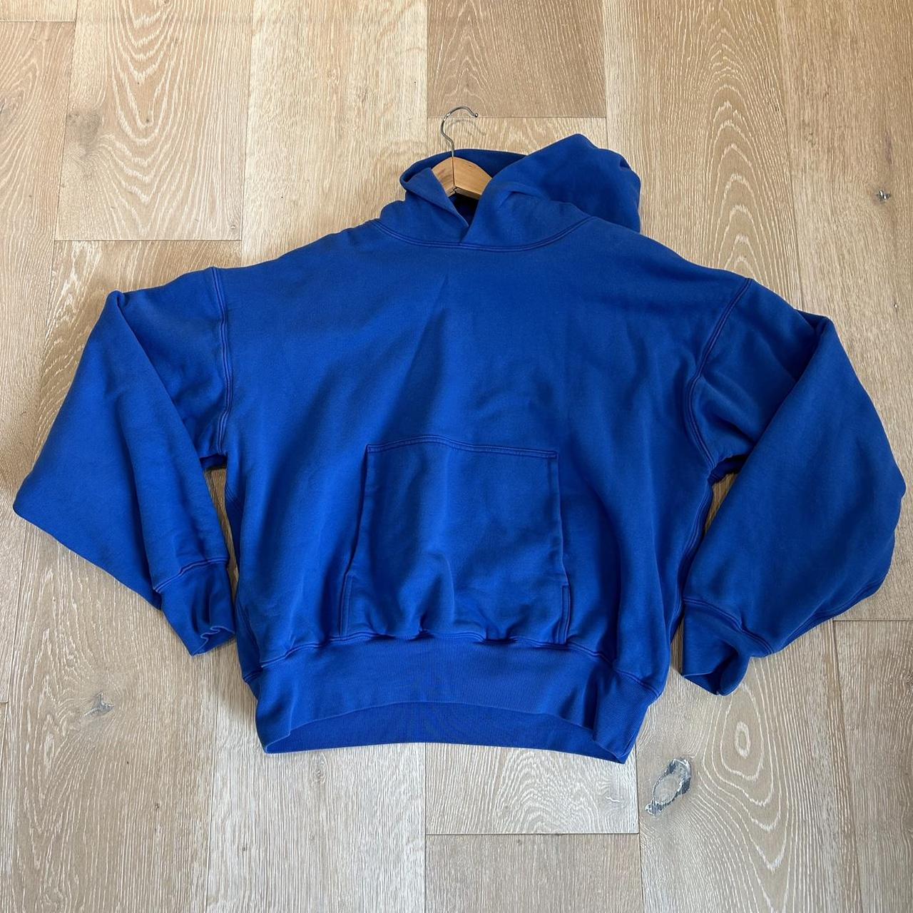 Yeezy x Gap Blue hoodie Size L, baggy cropped fit... - Depop