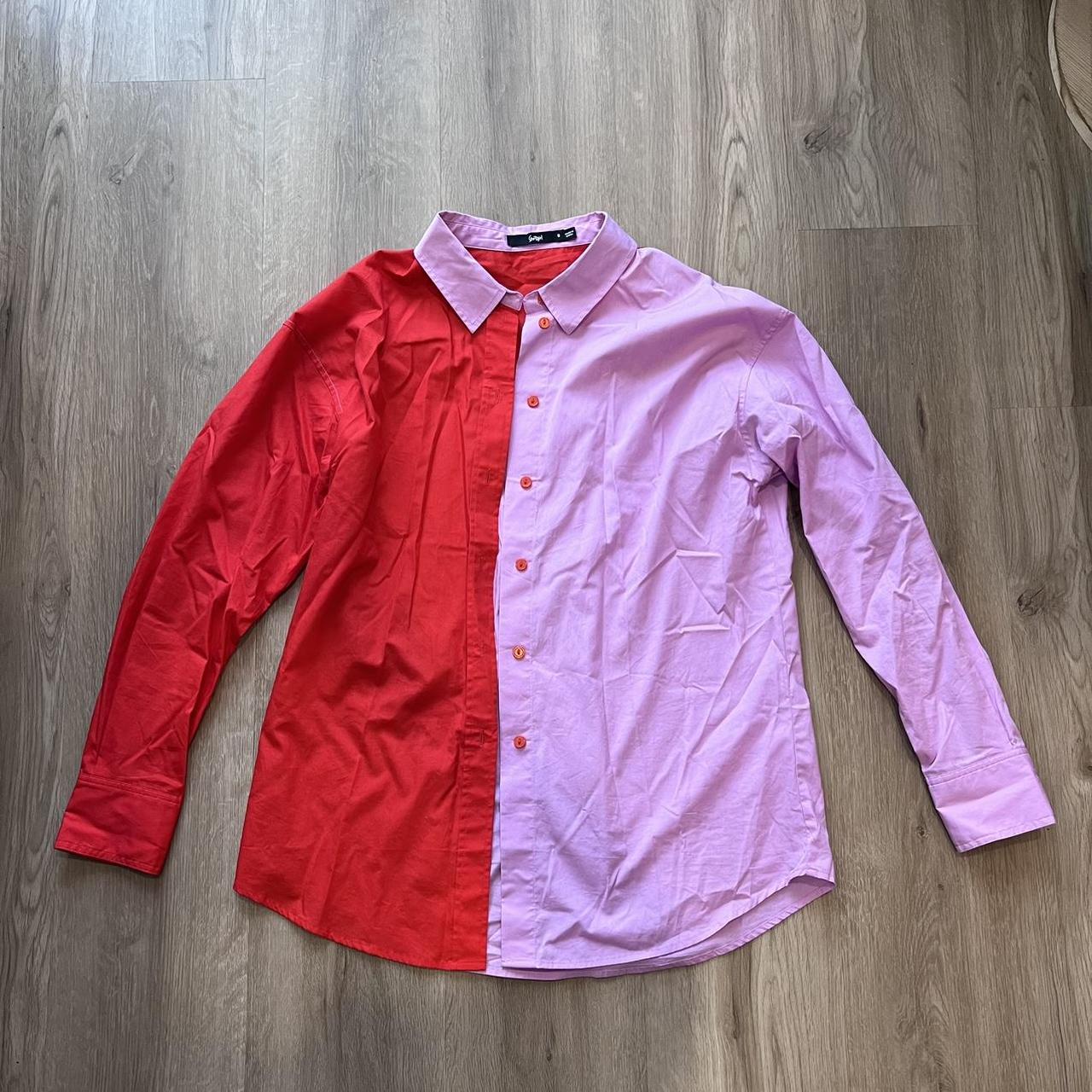 Sportsgirl shirt, bright colours pink and red.... Depop
