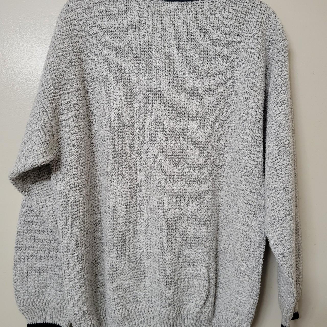 Vintage 90s Men's River Island Navy & Gray V-Neck... - Depop