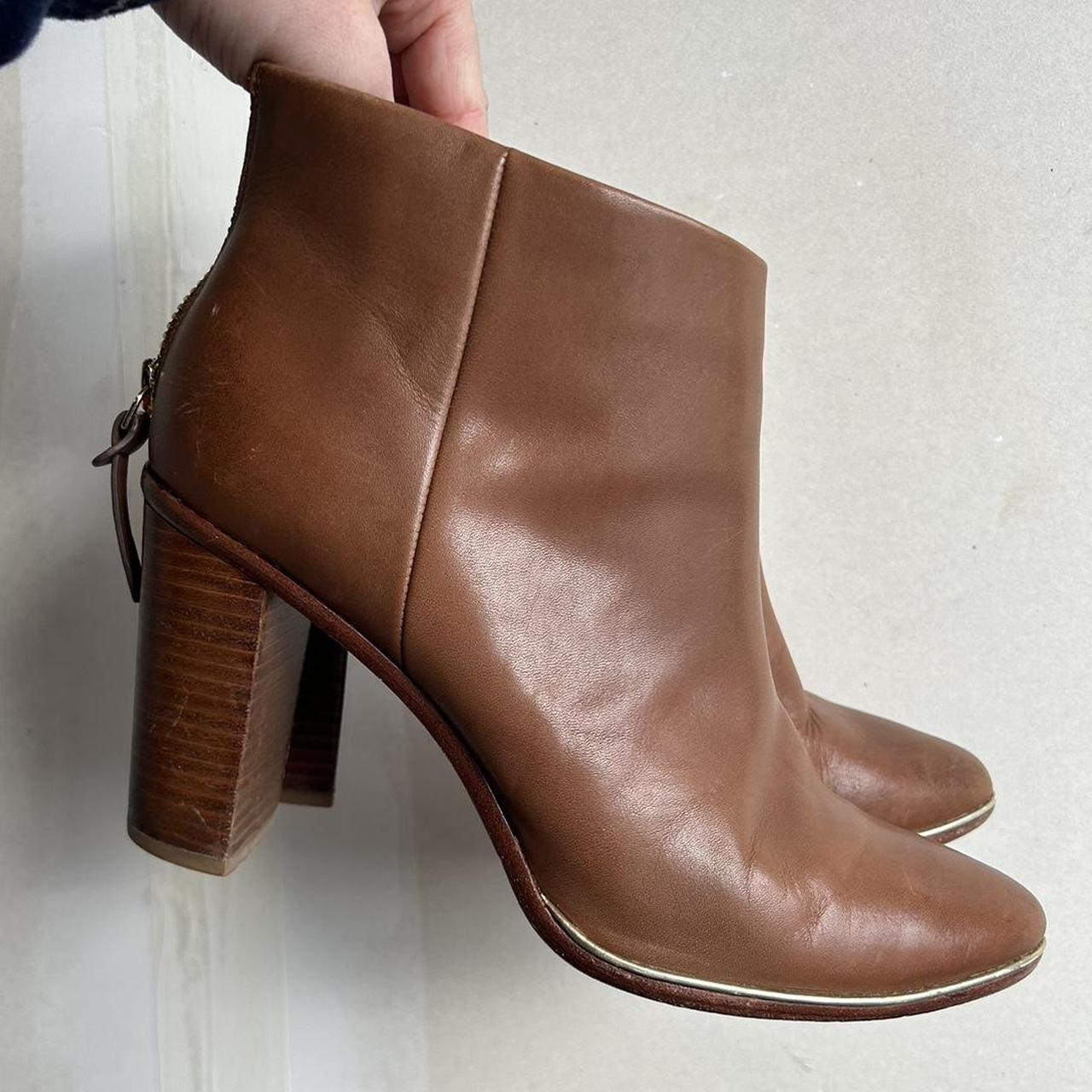 Ted Baker Lorca Leather Ankle Booties Dark Tan