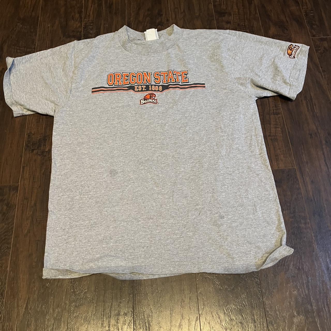 Oregon State Shirt with logo patch Small stain on... - Depop