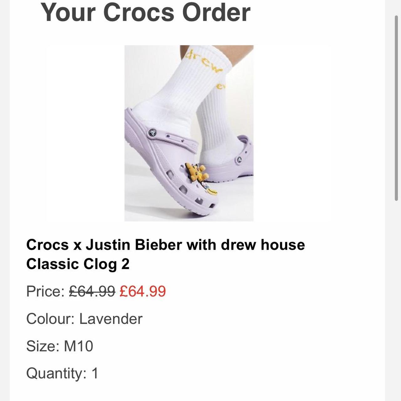 justin bieber crocs purple stockx