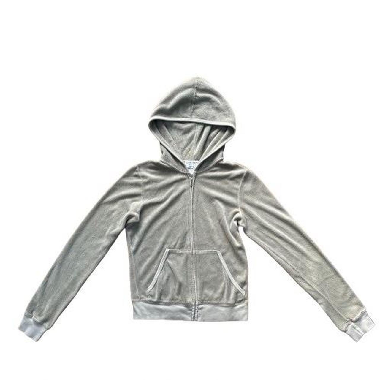 Juicy Couture sage green zip up jacket with hood. - Depop
