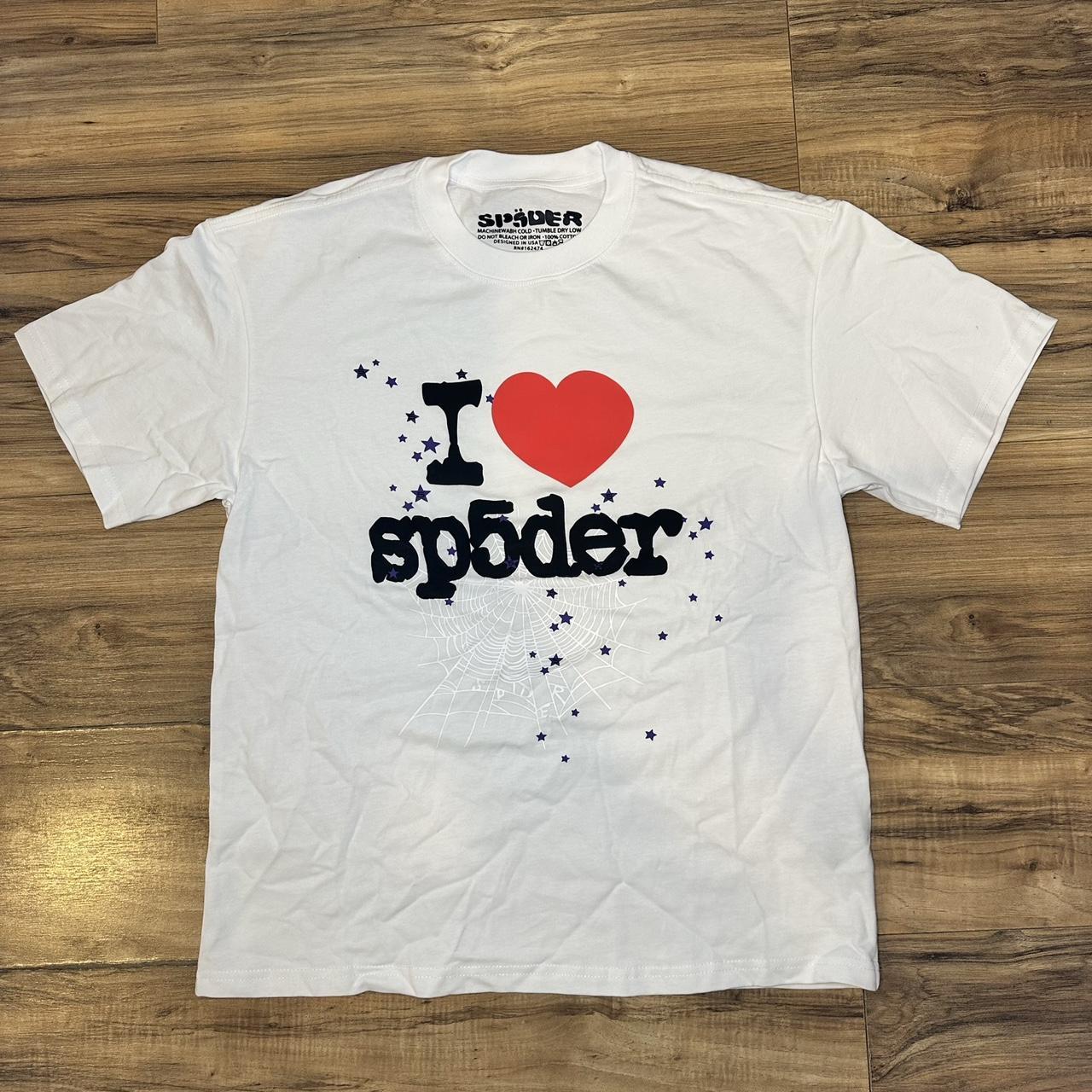 I Love Sp5der White Tee SIze Medium Brand new Send | Depop