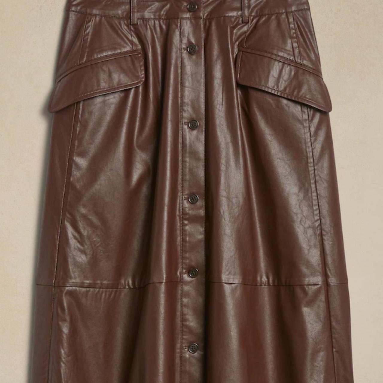 Banana Republic + Vegan Leather Midi Skirt